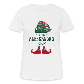 Der Alessandro Elf Pyjama für lustige Weihnachten - Frauen T-Shirt atmungsaktiv - Weiß - Vorne - AI Model Female 172 dark (172cm)