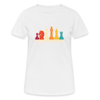 Schachspieler Silhouette Retro Vintage Strategisch - Frauen T-Shirt atmungsaktiv - Weiß - Vorne - AI Model Female 172 dark (172cm)