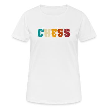 Joueur d’échecs drôle pièces d’échecs seize pièces - T-shirt respirant Femme - blanc - Devant - AI Model Female 172 dark (172cm)