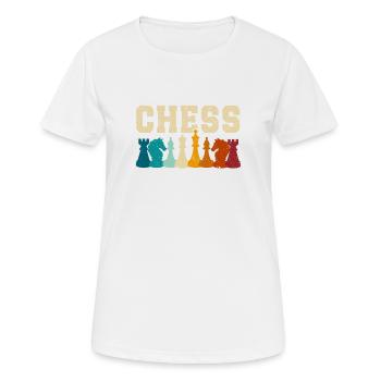 Schachspieler Lustige Schachfiguren Sechzehn Stück - Frauen T-Shirt atmungsaktiv - Weiß - Vorne - AI Model Female 172 dark (172cm)