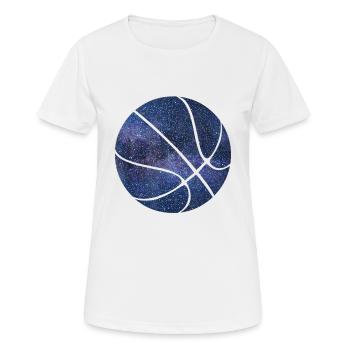Espace de ballon de basket-ball - T-shirt respirant Femme - blanc - Devant - AI Model Female 172 dark (172cm)