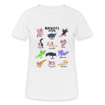 Verschiedene Kawaii Axolotl - Frauen T-Shirt atmungsaktiv - Weiß - Vorne - AI Model Female 172 dark (172cm)