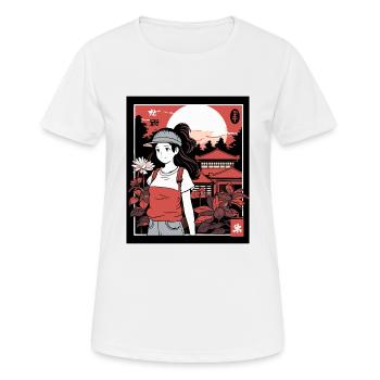 Erwachsen werden, Manga und Anime Mädchen Urlaub - Frauen T-Shirt atmungsaktiv - Weiß - Vorne - AI Model Female 172 dark (172cm)
