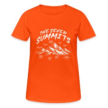 7 Summits - Women's Breathable T-Shirt - neon orange - Front - AI Model Female 172 dark (172cm)