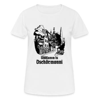 Le Village : Bienvenue en Allemagne - T-shirt respirant Femme - blanc - Devant - AI Model Female 172 dark (172cm)