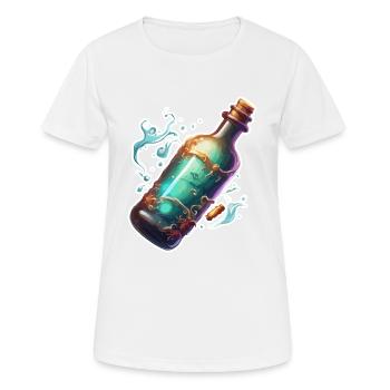 Magische Flasche / Korken / Wasser / Comic - Frauen T-Shirt atmungsaktiv - Weiß - Vorne - AI Model Female 172 dark (172cm)