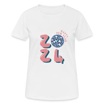 Happy new year 2024 - Frauen T-Shirt atmungsaktiv - Weiß - Vorne - AI Model Female 172 dark (172cm)