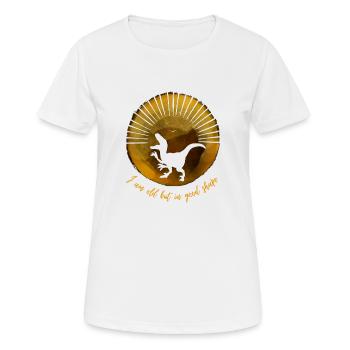 Ich bin alt, aber in guter Verfassung - Frauen T-Shirt atmungsaktiv - Weiß - Vorne - AI Model Female 172 dark (172cm)