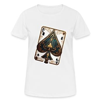 Pik / Spielkarte / Poker / Symbol / schwarz / Skat - Frauen T-Shirt atmungsaktiv - Weiß - Vorne - AI Model Female 172 dark (172cm)