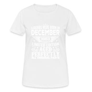 December 1963 Anniversary December 1963 December - Women's Breathable T-Shirt - white - Front - AI Model Female 172 dark (172cm)