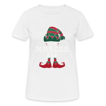 Marcos Elf famille Match groupe Noël maman - T-shirt respirant Femme - blanc - Devant - AI Model Female 172 dark (172cm)