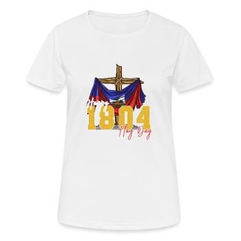 Haiti Haitian Flagge Frau Prinzessin I Geschenk - Frauen T-Shirt atmungsaktiv - Weiß - Vorne - AI Model Female 172 dark (172cm)