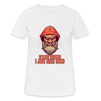 Je déteste le bois, la hache balance un bûcheron en colère - T-shirt respirant Femme - blanc - Devant - AI Model Female 172 dark (172cm)
