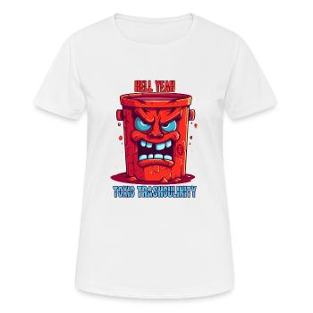 Toxic Garbage Masculinity: Male-Evil Cartoon - Women's Breathable T-Shirt - white - Front - AI Model Female 172 dark (172cm)