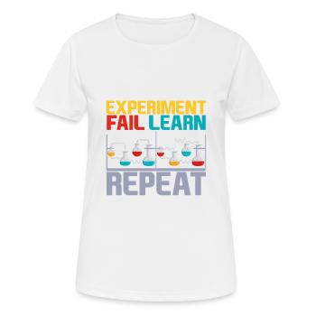 Experiment Fail Learn Repeat 4 - Frauen T-Shirt atmungsaktiv - Weiß - Vorne - AI Model Female 172 dark (172cm)
