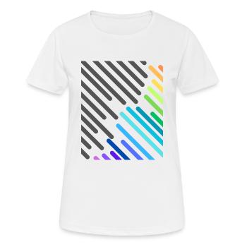 Bunte graue Streifen - Frauen T-Shirt atmungsaktiv - Weiß - Vorne - AI Model Female 172 dark (172cm)