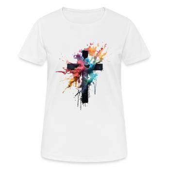 Cross Design Christian & Orthodox Christianity - Women's Breathable T-Shirt - white - Front - AI Model Female 172 dark (172cm)