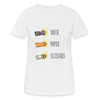 Ciseaux à papier de roche - T-shirt respirant Femme - blanc - Devant - AI Model Female 172 dark (172cm)