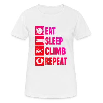 Escalade, Grimpeur, Bloc, Bloc, Escalade - T-shirt respirant Femme - blanc - Devant - AI Model Female 172 dark (172cm)