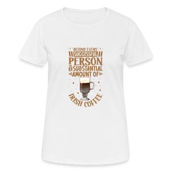 Erfolgreich nur mit Irish Coffee - Frauen T-Shirt atmungsaktiv - Weiß - Vorne - AI Model Female 172 dark (172cm)