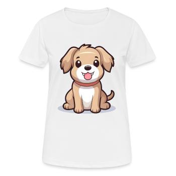 Chien de dessin animé mignon - conception de chien - T-shirt respirant Femme - blanc - Devant - AI Model Female 172 dark (172cm)