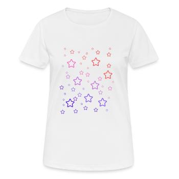 Regenbogen-Sterne - Frauen T-Shirt atmungsaktiv - Weiß - Vorne - AI Model Female 172 dark (172cm)
