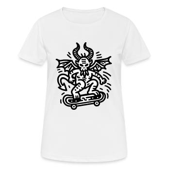 Devil Skateboard Doodle - T-shirt respirant Femme - blanc - Devant - AI Model Female 172 dark (172cm)
