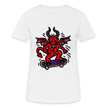 Devil Skateboard - Women's Breathable T-Shirt - white - Front - AI Model Female 172 dark (172cm)