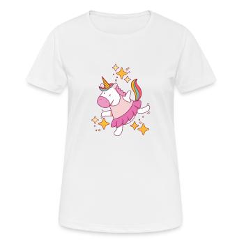 Danseuse de ballet Licorne arc-en-ciel ballerine Tutu - T-shirt respirant Femme - blanc - Devant - AI Model Female 172 dark (172cm)