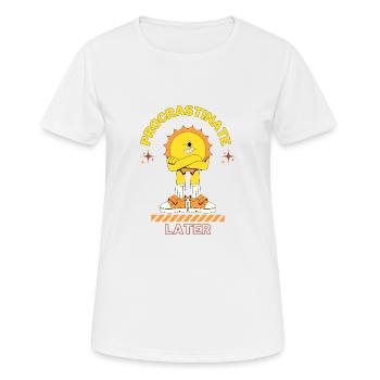 Procrastinate Later - Women's Breathable T-Shirt - white - Front - AI Model Female 172 dark (172cm)