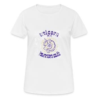 Unicorn in a Human Suit - Women's Breathable T-Shirt - white - Front - AI Model Female 172 dark (172cm)