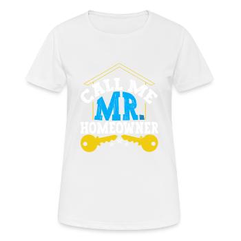 Mr. Homeowner - Frauen T-Shirt atmungsaktiv - Weiß - Vorne - AI Model Female 172 dark (172cm)