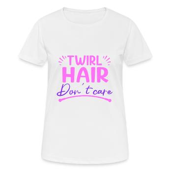 Bâton Twirling Twirl cheveux Don’t Care bâton cadeaux - T-shirt respirant Femme - blanc - Devant - AI Model Female 172 dark (172cm)