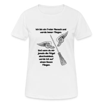 Je suis une personne libre et je volerai toujours. - T-shirt respirant Femme - blanc - Devant - AI Model Female 172 dark (172cm)