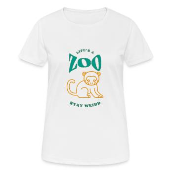 Life is a Zoo Stay Weird - Women's Breathable T-Shirt - white - Front - AI Model Female 172 dark (172cm)