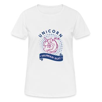 Unicorn in a Human Suit - Women's Breathable T-Shirt - white - Front - AI Model Female 172 dark (172cm)