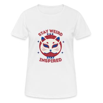 Stay Weird Stay Inspired - Women's Breathable T-Shirt - white - Front - AI Model Female 172 dark (172cm)