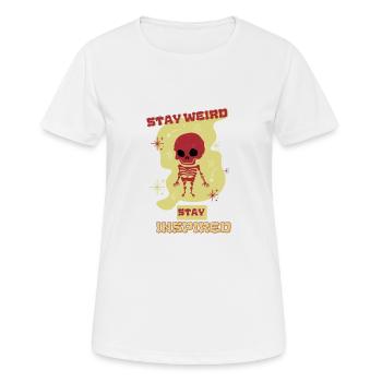 Stay Weird Stay Inspired - Women's Breathable T-Shirt - white - Front - AI Model Female 172 dark (172cm)