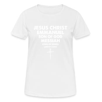 Vintage Jésus Croix Trois Clous Christian 1 Croix - T-shirt respirant Femme - blanc - Devant - AI Model Female 172 dark (172cm)