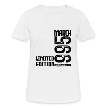 March 1995 Birthday Gift. March 1995. March - Women's Breathable T-Shirt - white - Front - AI Model Female 172 dark (172cm)