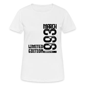 Birthday Gift March 1993. March 1993. March - Women's Breathable T-Shirt - white - Front - AI Model Female 172 dark (172cm)