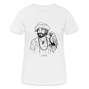 Pirate attrayant avec perroquet - T-shirt respirant Femme - blanc - Devant - AI Model Female 172 dark (172cm)