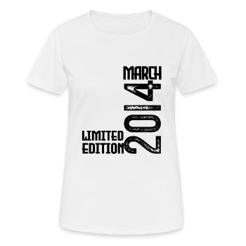 March 2014 Birthday Gift. March 2014. March - Women's Breathable T-Shirt - white - Front - AI Model Female 172 dark (172cm)