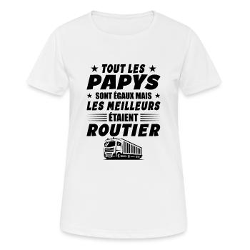 Routier Papy Cadeau Chauffeurs Routiers - T-shirt respirant Femme - blanc - Devant - AI Model Female 172 dark (172cm)