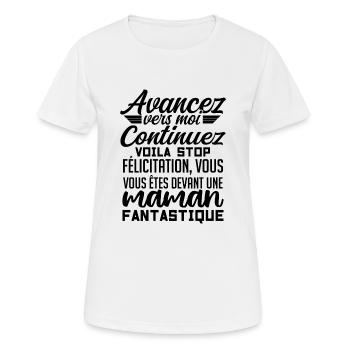 Femme Humour Super Cadeau Pour Maman Marrant Fille - T-shirt respirant Femme - blanc - Devant - AI Model Female 172 dark (172cm)