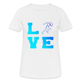 Joggen Jogging Fitness Herren Running Laufen - Frauen T-Shirt atmungsaktiv - Weiß - Vorne - AI Model Female 172 dark (172cm)