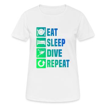 Scuba Taucher Diving Damen Taucher Tauchen - Frauen T-Shirt atmungsaktiv - Weiß - Vorne - AI Model Female 172 dark (172cm)