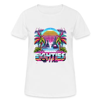 Eighties 80 ́s 80s - Women's Breathable T-Shirt - white - Front - AI Model Female 172 dark (172cm)