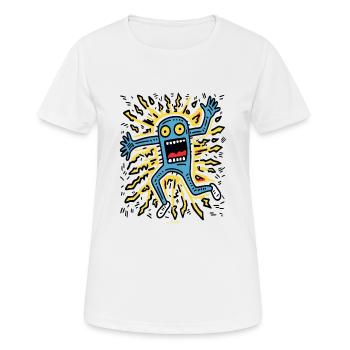 Playful Pop Art: Crazy Cartoon - Women's Breathable T-Shirt - white - Front - AI Model Female 172 dark (172cm)