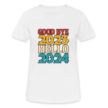 Hello 2024 - Women's Breathable T-Shirt - white - Front - AI Model Female 172 dark (172cm)